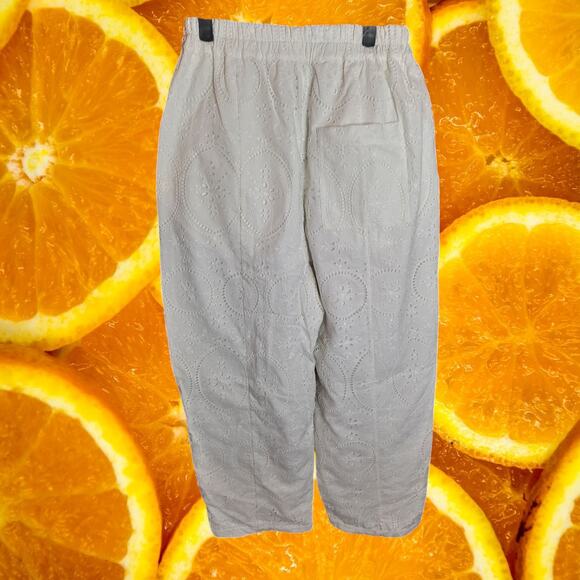 Charo Ruiz Ibiza‎ Women's White Brigid Wide Leg Eyelet Palazzo Trouser Size M - Picture 3 of 6